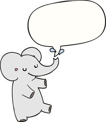 cartoon dancing elephant and speech bubble