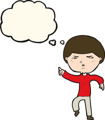 cartoon annoyed man with thought bubble
