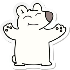 sticker of a quirky hand drawn cartoon polar bear