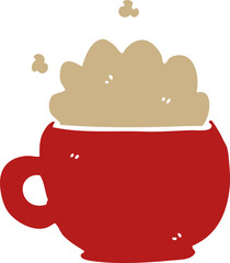 cartoon doodle foaming latte