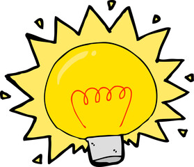 cartoon electric light bulb