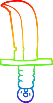 recommend clip art: rainbow gradient line drawing cartoon dagger
