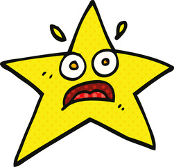 funny comic book style cartoon star