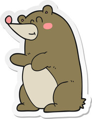 sticker of a cartoon bear