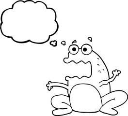 thought bubble cartoon burping frog