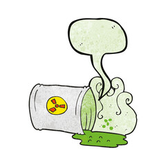 speech bubble textured cartoon nuclear waste