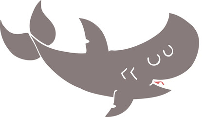 flat color style cartoon shark