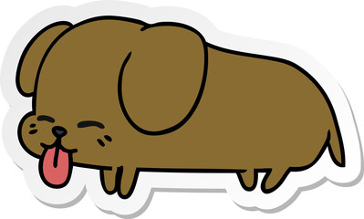 sticker cartoon of cute kawaii dog