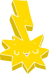 flat color style cartoon lightning strike