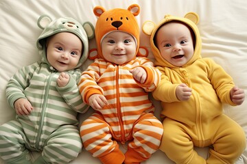 three babies looking into the camera