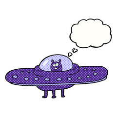 thought bubble cartoon flying saucer