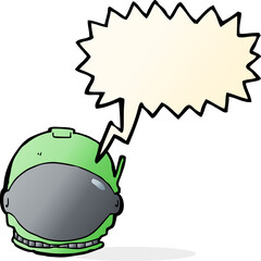 cartoon astronaut face with speech bubble