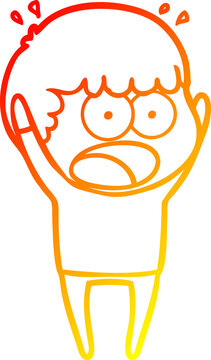 recommend clip art: warm gradient line drawing cartoon shocked man