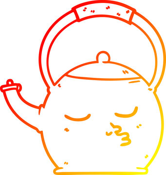 recommend clip art: warm gradient line drawing cartoon kettle