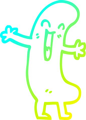 cold gradient line drawing cartoon happy sausage