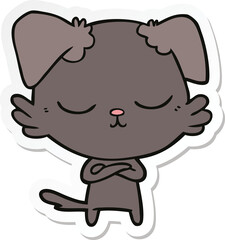 sticker of a cute cartoon dog