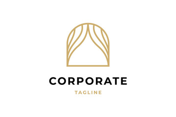 Elegant Curtain icon flat vector logo design