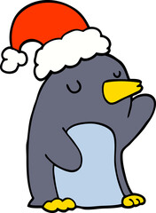 cute cartoon christmas penguin