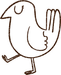 Fototapeta premium Walking Bird Charcoal Drawing