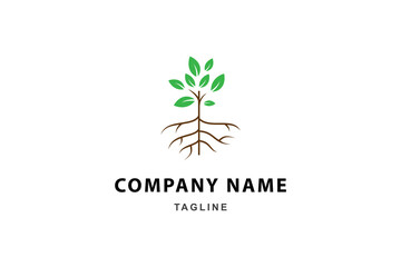 nature tree plant logo in flat vector design style