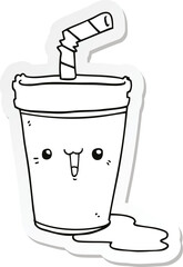 sticker of a cute cartoon soda