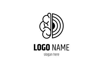 brain logo with combination of vinyl disc cassette