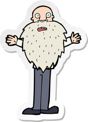 sticker of a cartoon bearded old man