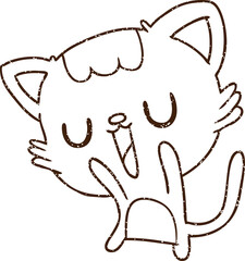Happy Cat Charcoal Drawing