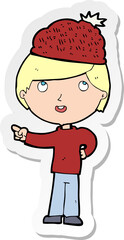 sticker of a cartoon man wearing winter hat