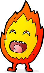 cartoon flame character