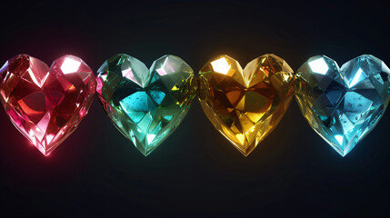 A mesmerizing 3D crystal heart, radiating elegance and beauty, captured in this striking stock image. Perfect for adding a touch of glamour and romance to any project.