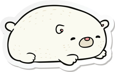 sticker of a cartoon polar bear