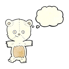 cute cartoon polar bear with thought bubble