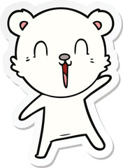 sticker of a happy cartoon polar bear
