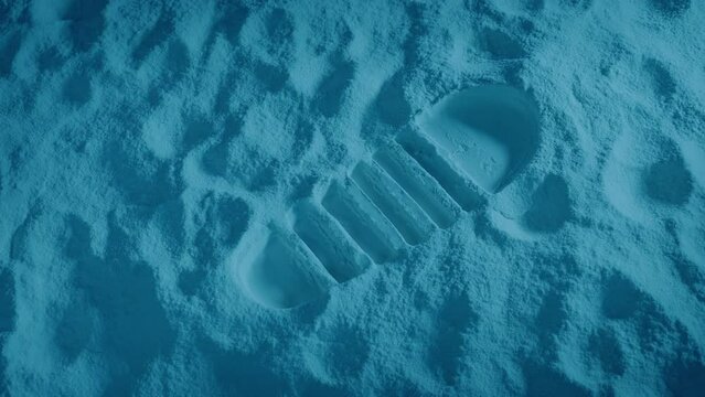 Astronaut Footprint On Lunar Surface