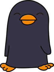 quirky hand drawn cartoon penguin