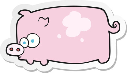 sticker of a cartoon pig