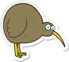 sticker of a cartoon kiwi bird