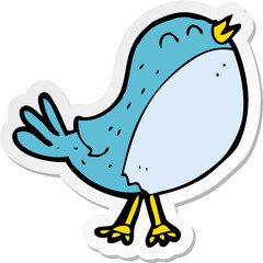 sticker of a cartoon singing bird