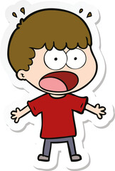 sticker of a cartoon shocked man