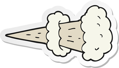 sticker of a cartoon smoke explosion