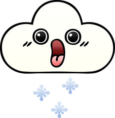 gradient shaded cartoon snow cloud