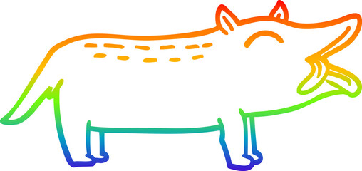 rainbow gradient line drawing cartoon funny dog