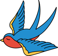 traditional tattoo of a swallow