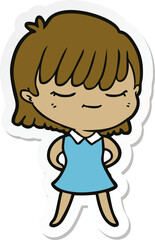 sticker of a cartoon woman