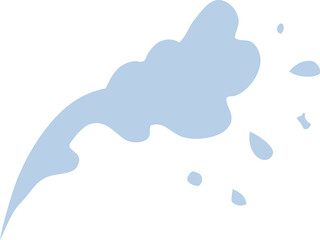 flat color illustration cartoon water splash