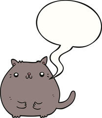 cartoon cat and speech bubble