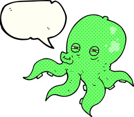 comic book speech bubble cartoon octopus