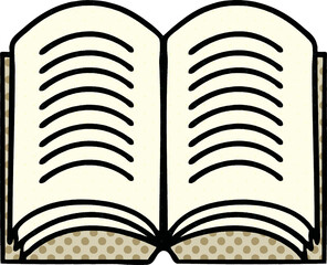comic book style cartoon open book