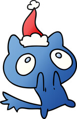 christmas gradient cartoon of kawaii cat